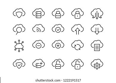 	
Cloud Network Data And Technology Line Icons. Vector Linear Icon Set.