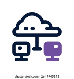 cloud network duotone icon. Sleek and modern vector icon for websites, mobile apps, marketing materials, and corporate design. Fully scalable and ready to use.