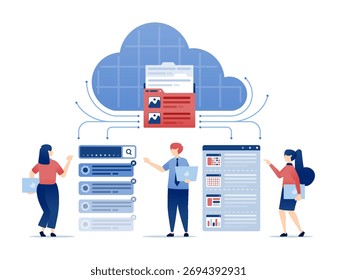 Organizador de pastas de rede em nuvem para arquivos de dados e espaço de trabalho digital