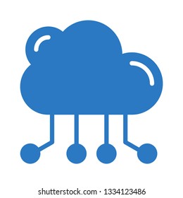 cloud network glyph double color