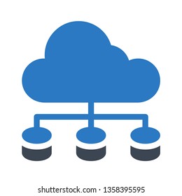 cloud network glyph double color