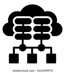 Cloud network glyph icon vector 