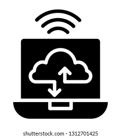 Cloud network glyph icon vector 