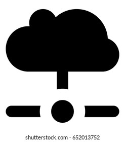 Cloud Network Glyph Vector Icon