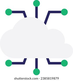 Cloud Network Hosting Icon Vector Flat Illustration