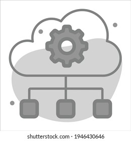 cloud network icon with background modern illustration