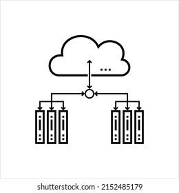 Cloud Network Icon, Cloud Computing Network Concept, On Demand Availability Of Computer System Resources Vector Art Illustration