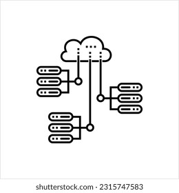 Cloud Network Icon, Cloud Computing Network Concept, On Demand Availability Of Computer System Resources Vector Art Illustration