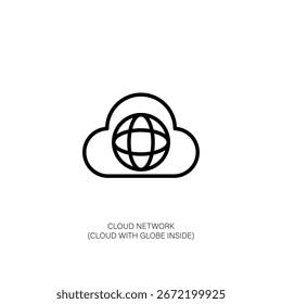 Ícone de Rede em Nuvem Nuvem com Globo