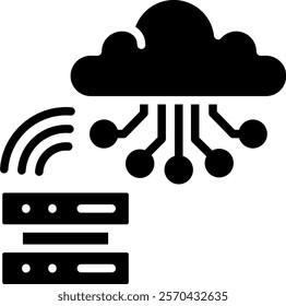 Cloud Network Icon Glyph Vector Illustration