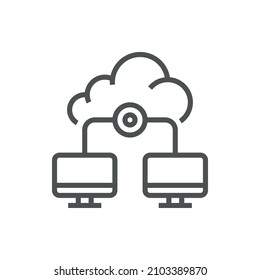 Cloud network icon isolated sign symbol vector illustration. EPS 10