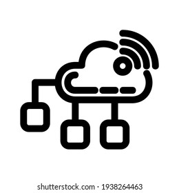 cloud network icon or logo isolated sign symbol vector illustration - high quality black style vector icons
