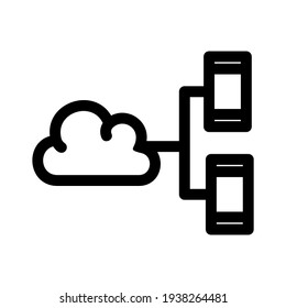 icono de red en la nube o logotipo símbolo de signo aislado ilustración vectorial - iconos vectoriales de estilo negro de alta calidad
