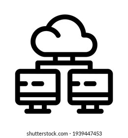 cloud network icon or logo isolated sign symbol vector illustration - high quality black style vector icons
