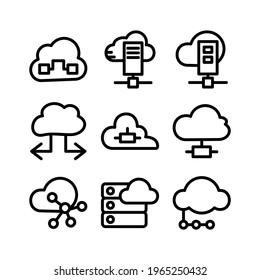 cloud network icon or logo isolated sign symbol vector illustration - Collection of high quality black style vector icons
