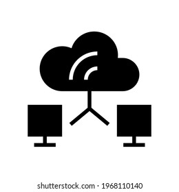 icono de red en la nube o logotipo símbolo de signo aislado ilustración vectorial - iconos vectoriales de estilo negro de alta calidad
