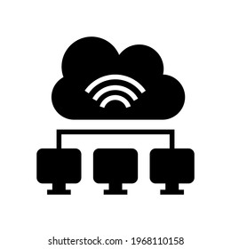 cloud network icon or logo isolated sign symbol vector illustration - high quality black style vector icons
