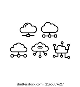 Cloud Network Icon Set Vector Symbol Design Illustration