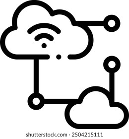 cloud network icon. Thin Linear Style Design Isolated On White Background