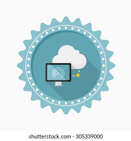 Cloud network icon, vector illustration. Flat design style with long shadow,eps10