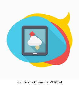 Cloud network icon, vector illustration. Flat design style with long shadow,eps10