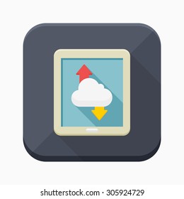 Cloud network icon, vector illustration. Flat design style with long shadow,eps10