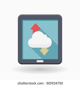 Cloud network icon, vector illustration. Flat design style with  shadow,eps10