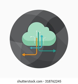 Cloud network icon, vector illustration. Flat design style with long shadow,eps10