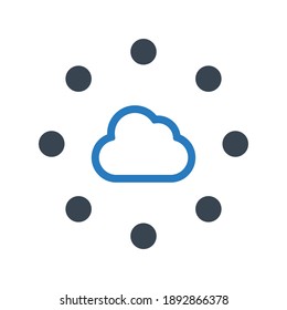 Cloud network icon.internet,share (vector illustration)