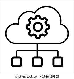 cloud network line icon modern illustration