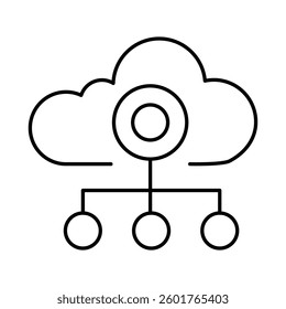 Cloud Network Line Icons. AI, Brain, Robot, Bot, Technology, Mind, AI Agent, Intelligent Icons Editable Stroke Vector Illustration