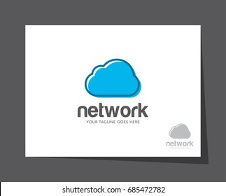 cloud network logo icon vector template