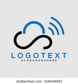 cloud network logo vector image