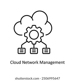 Ilustración de diseño de iconos de esquema de Vector de administración de redes en la nube. Símbolo de Tecnología y hogar inteligente sobre fondo blanco EPS 10 Archivo 