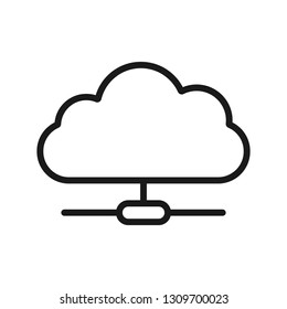 cloud network. minimal thin line web icon. simple vector illustration outline. concept for infographic, website or app.