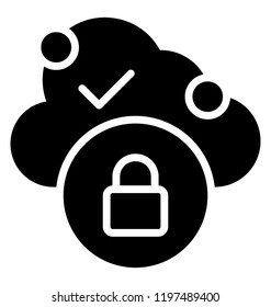Cloud network with padlock symbol is private cloud 