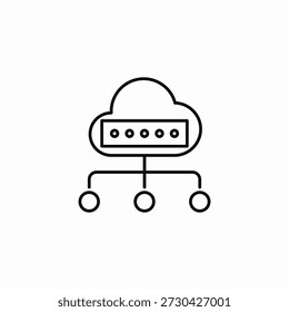 Vector de signo de icono de Contraseña de red en la nube