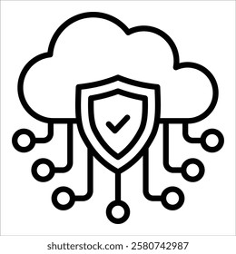 Cloud Network Security Icon Element For Design