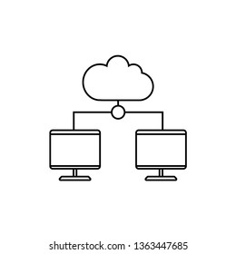 Cloud network sign. Cloud and computer icon