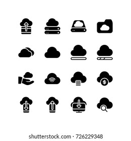 Cloud network sign and symbol icon set