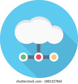 cloud network vector flat colour icon