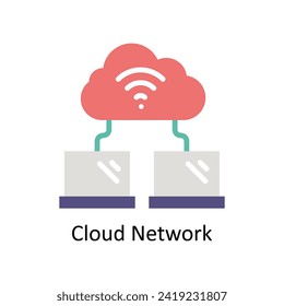 Cloud Network vector Flat icon style illustration. EPS 10 File