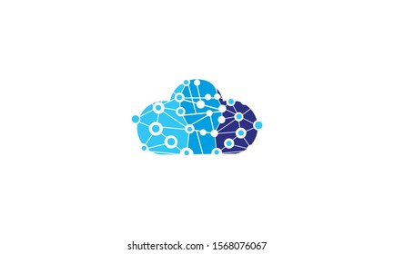 cloud network vector icon design template - Vector