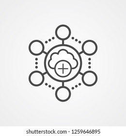 Cloud network vector icon sign symbol