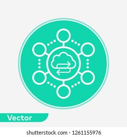 Cloud network vector icon sign symbol