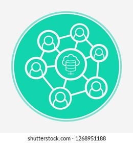 Cloud network vector icon sign symbol