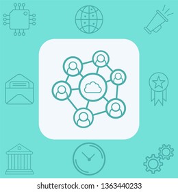 Cloud network vector icon sign symbol