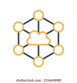 Cloud network Vector icon which is suitable for commercial work and easily modify or edit it

