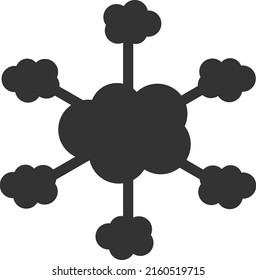 Cloud network vector illustration. Flat illustration iconic design of cloud network, isolated on a white background.