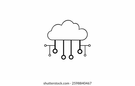 Cloud Network Vector Illustration for use.